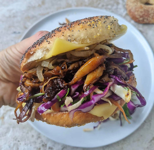 Burger à l'effiloché de pleurotes façon pulled pork