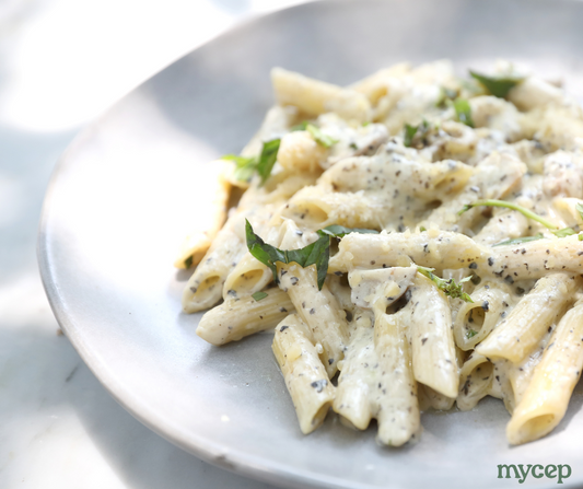 Pennes crémeuses aux asperges et aux morilles