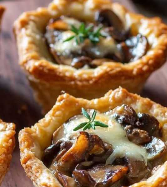 Tartelettes fromage de chèvre et champignons Mycep